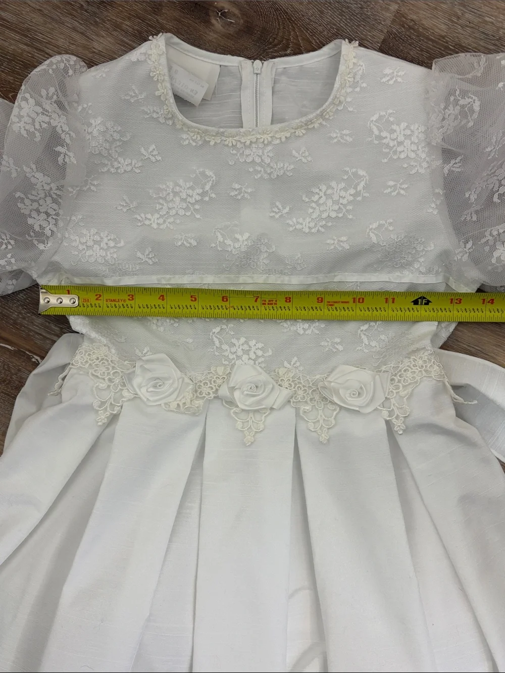 Bonnie Jean First Communion Dress Girls Size 8 Wedding Baptism Lace Ruffles Full